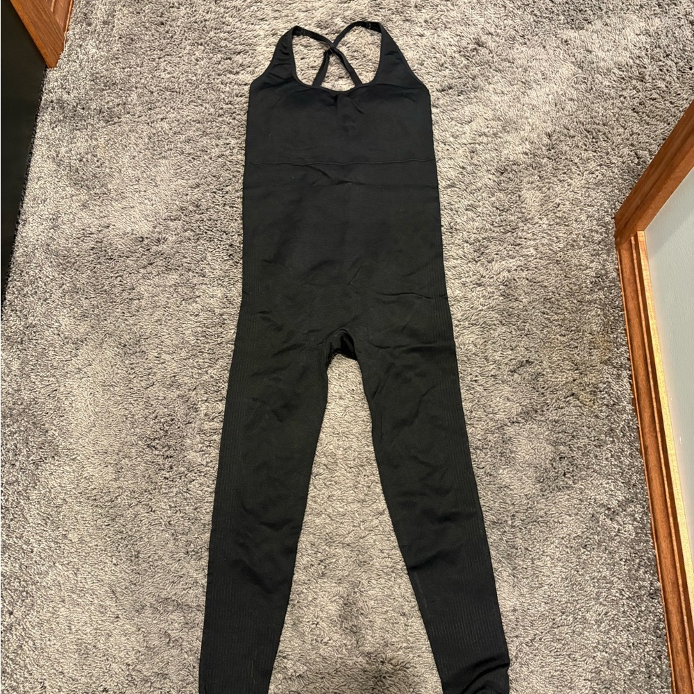 Black Sleeveless Shapewear Jumpsuit with Built in Bra
